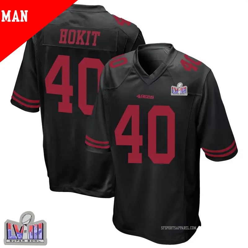 Black and red forty niner jersey sales
