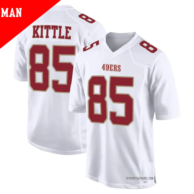 Men's ＃85 George Kittle San Francisco 49ers Game White Fashion Jersey