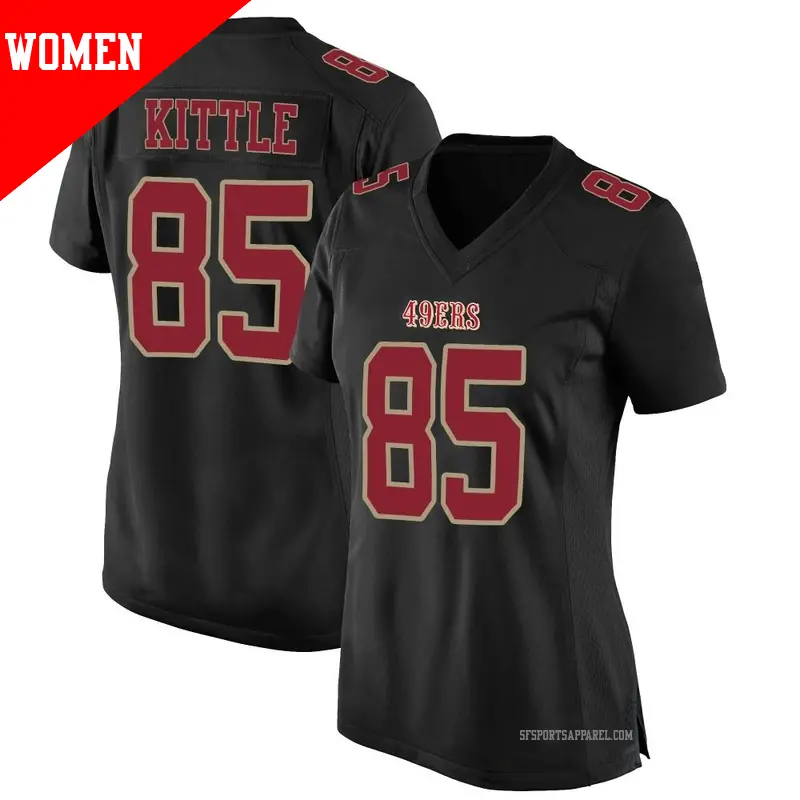 Women's ＃85 George Kittle San Francisco 49ers Game Black Fashion Jersey