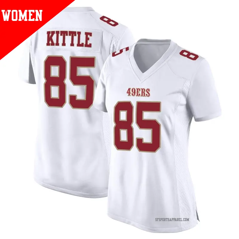Women's ＃85 George Kittle San Francisco 49ers Game White Fashion Jersey