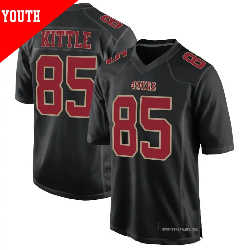 Youth ＃85 George Kittle San Francisco 49ers Game Black Fashion Jersey