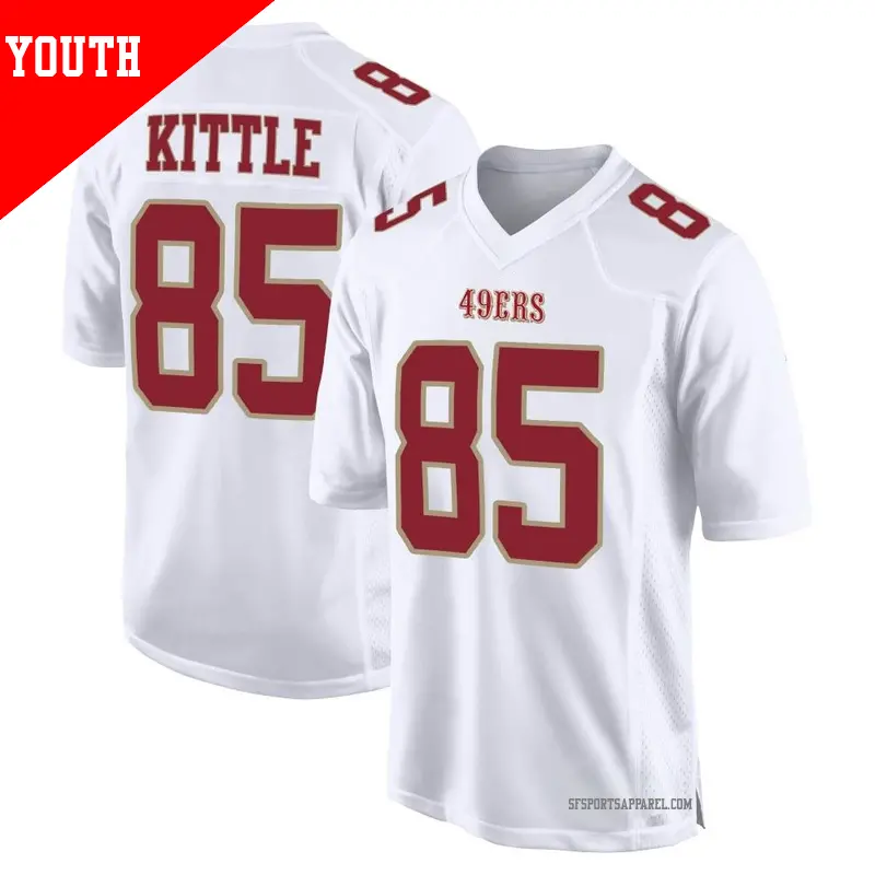 Youth ＃85 George Kittle San Francisco 49ers Game White Fashion Jersey